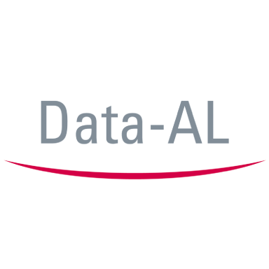 Logo von Data-AL mit grauem Schriftzug und rotem Akzent.
